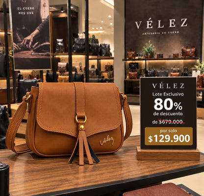 Bolso Carriel Vélez Siena de Cuero Premium – Lote Exclusivo con 80% de Descuento