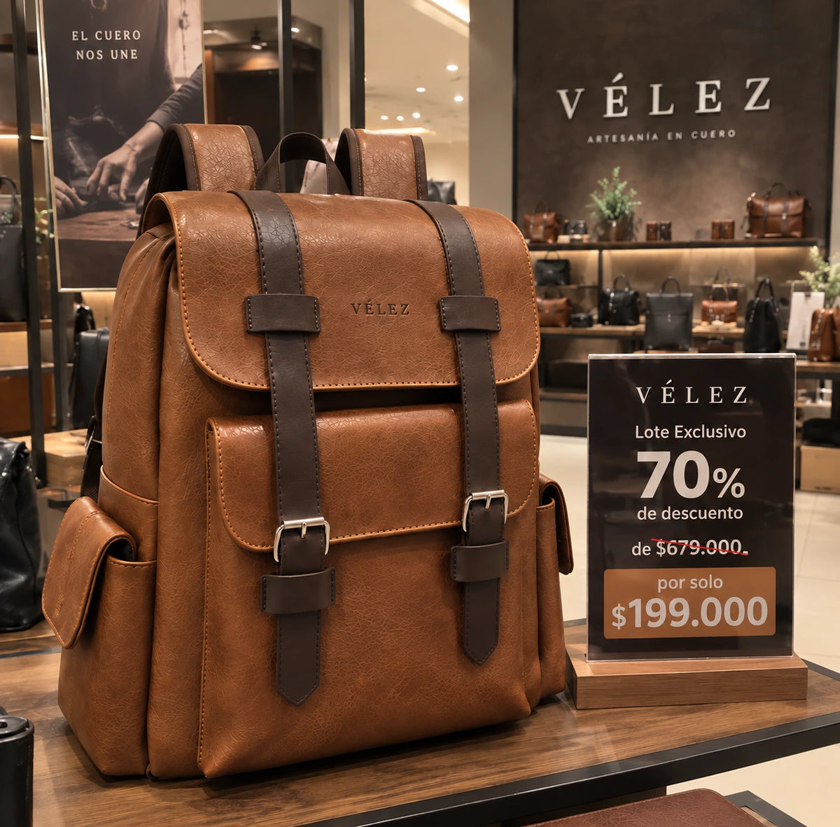 Morral Vélez de Cuero Premium para Hombre – Lote Exclusivo con 70% OFF