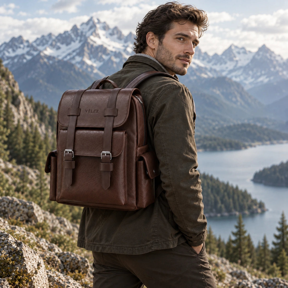 Morral Vélez de Cuero Premium para Hombre – Lote Exclusivo con 70% de Descuento