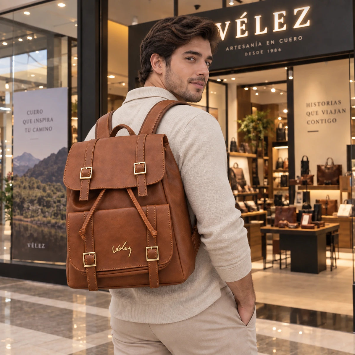 Morral Vélez de Cuero Premium para Hombre – Lote Exclusivo con 70% de Descuento